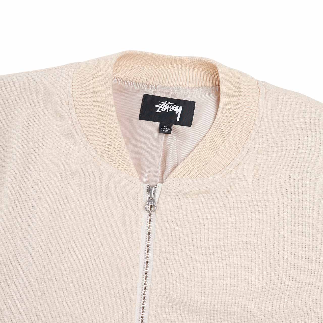 stüssy linen beach bomber (natural) - a.plus