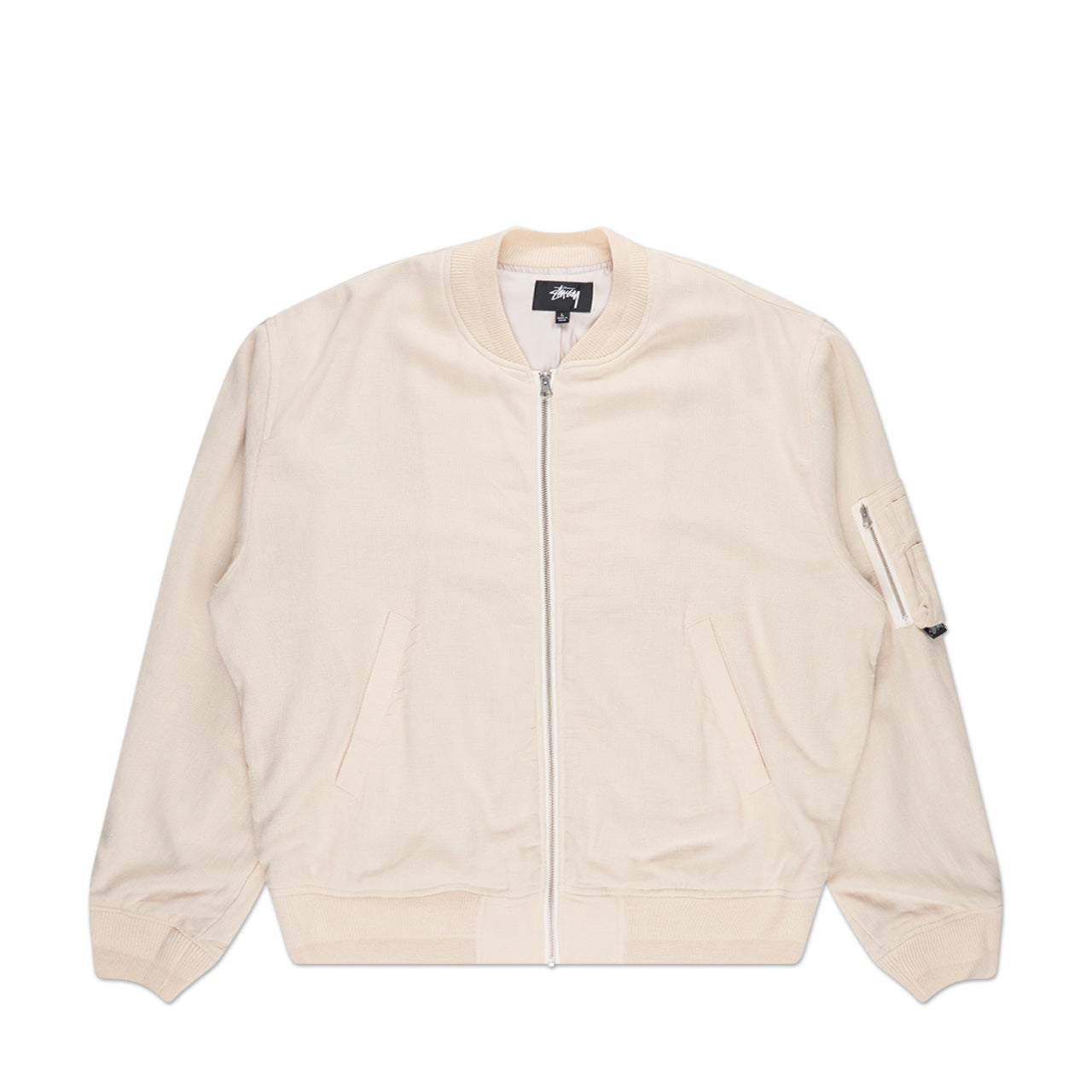 stüssy linen beach bomber (natural) - a.plus