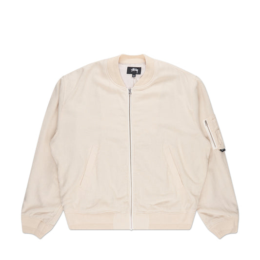 stüssy linen beach bomber (natural) - a.plus