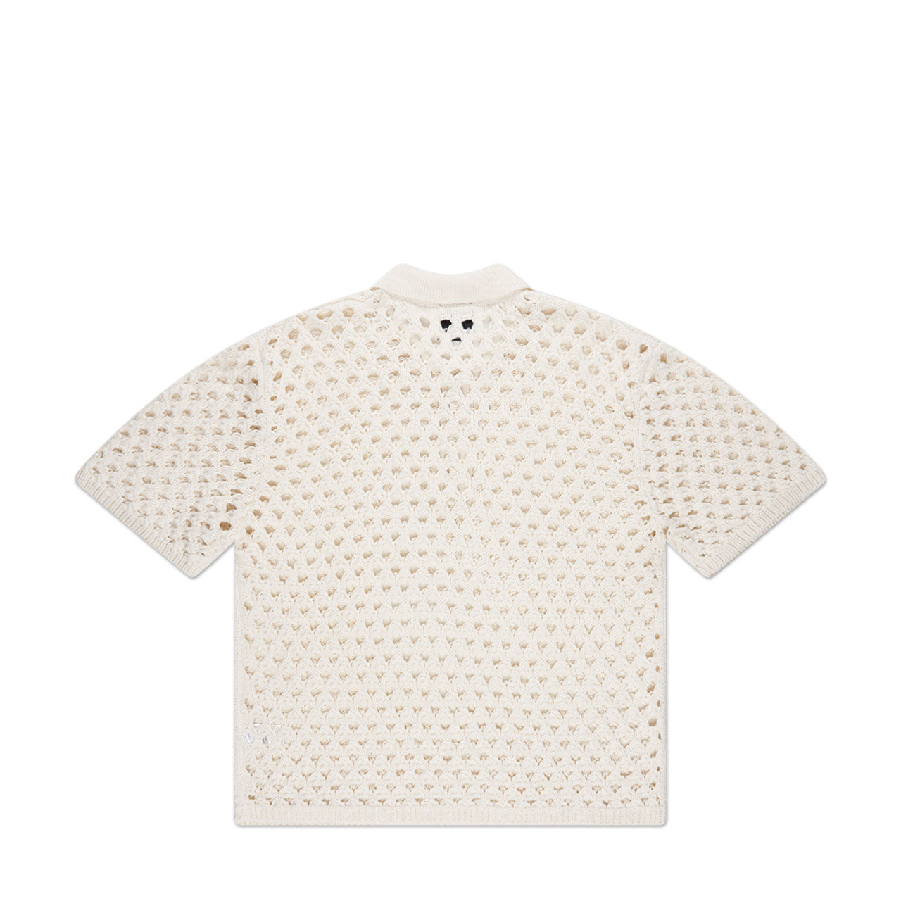stüssy big mesh polo sweater (ivory) - a.plus