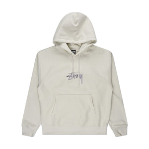 stüssy stock logo applique hoodie (stone) - a.plus