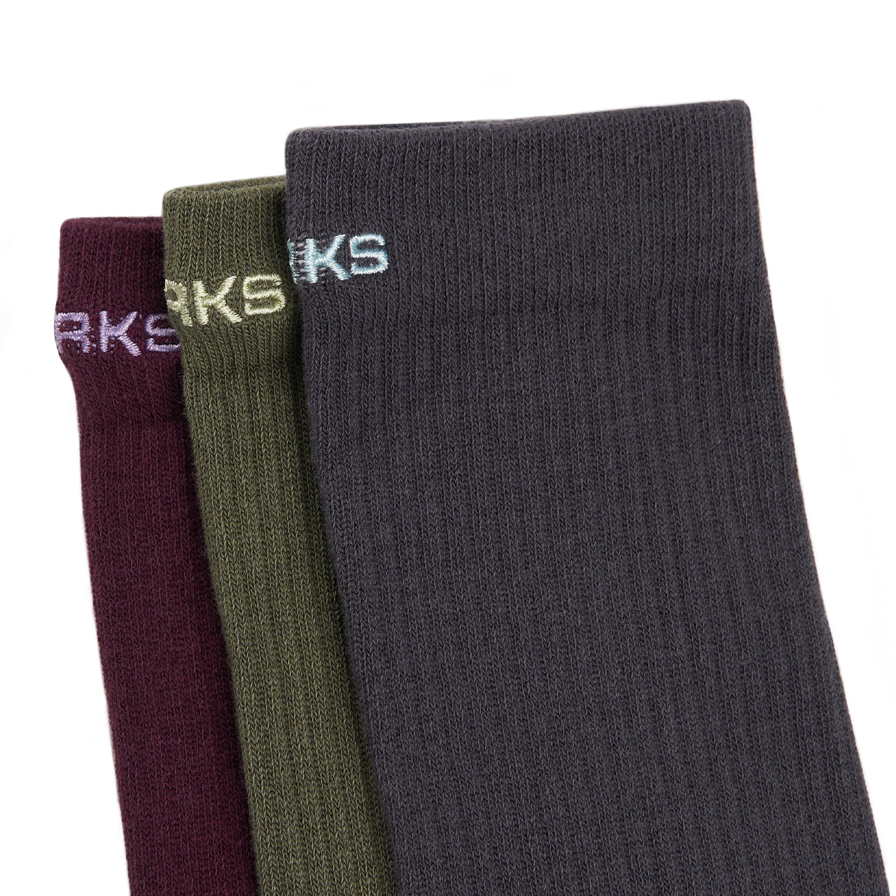 affx wrks duo-tone sock 3 pack (crimson / green / grey) - a.plus