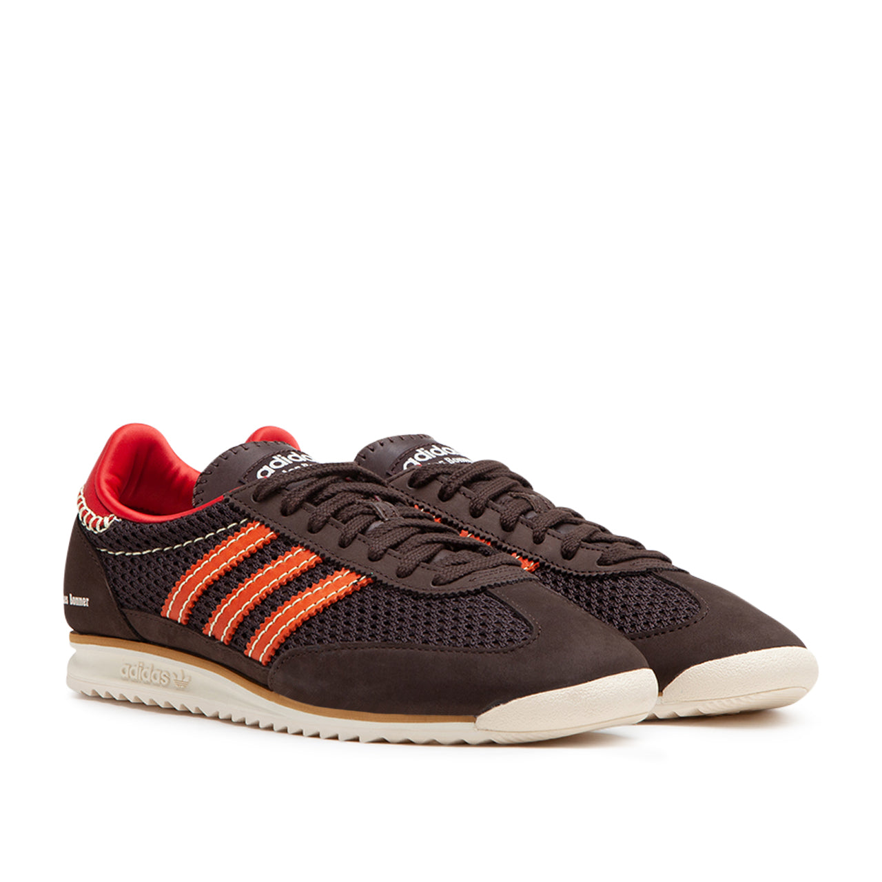 adidas x wales bonner sl72 knit (dark brown / collegiate orange / scarlet) - a.plus