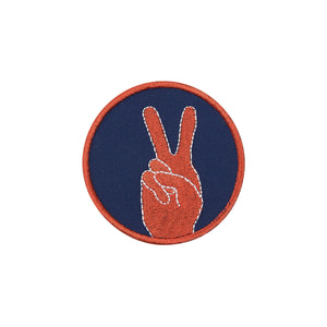 needles patch peace hand (navy / red) - a.plus