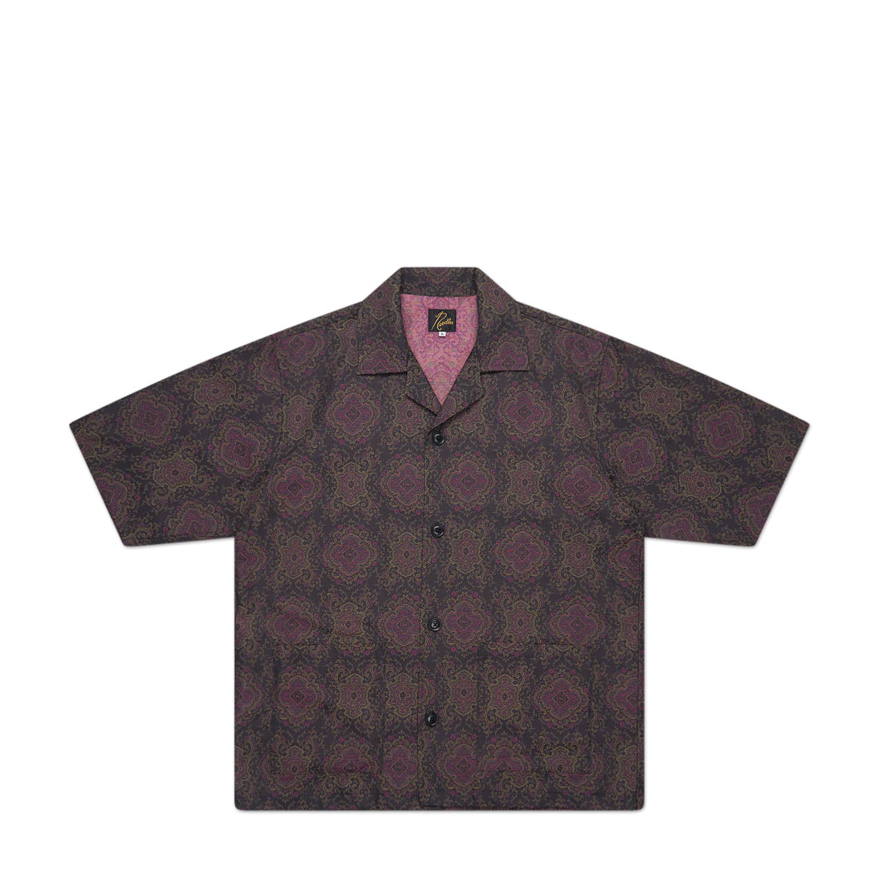 needles arabesque jacquard cabana shirt (black / pink) - a.plus