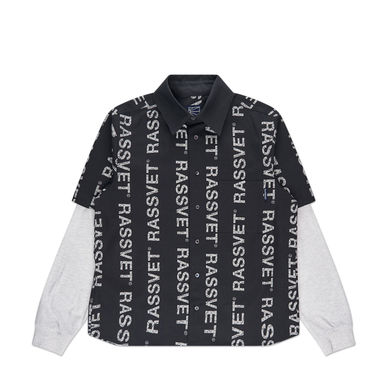 rassvet desert hybrid shirt woven knit (black) - a.plus