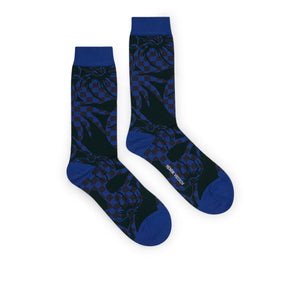 henrik vibskov checked grennery socks (green grid tomato) - a.plus