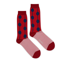 henrik vibskov bubble wool socks (red blue bubbles) - a.plus