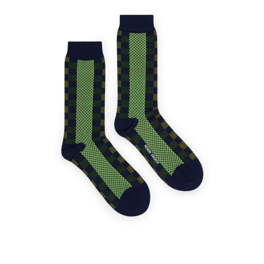 henrik vibskov block socks (green blue block) - a.plus