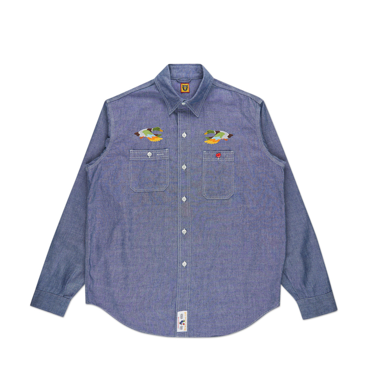 human made chambray l/s shirt (blue) - a.plus