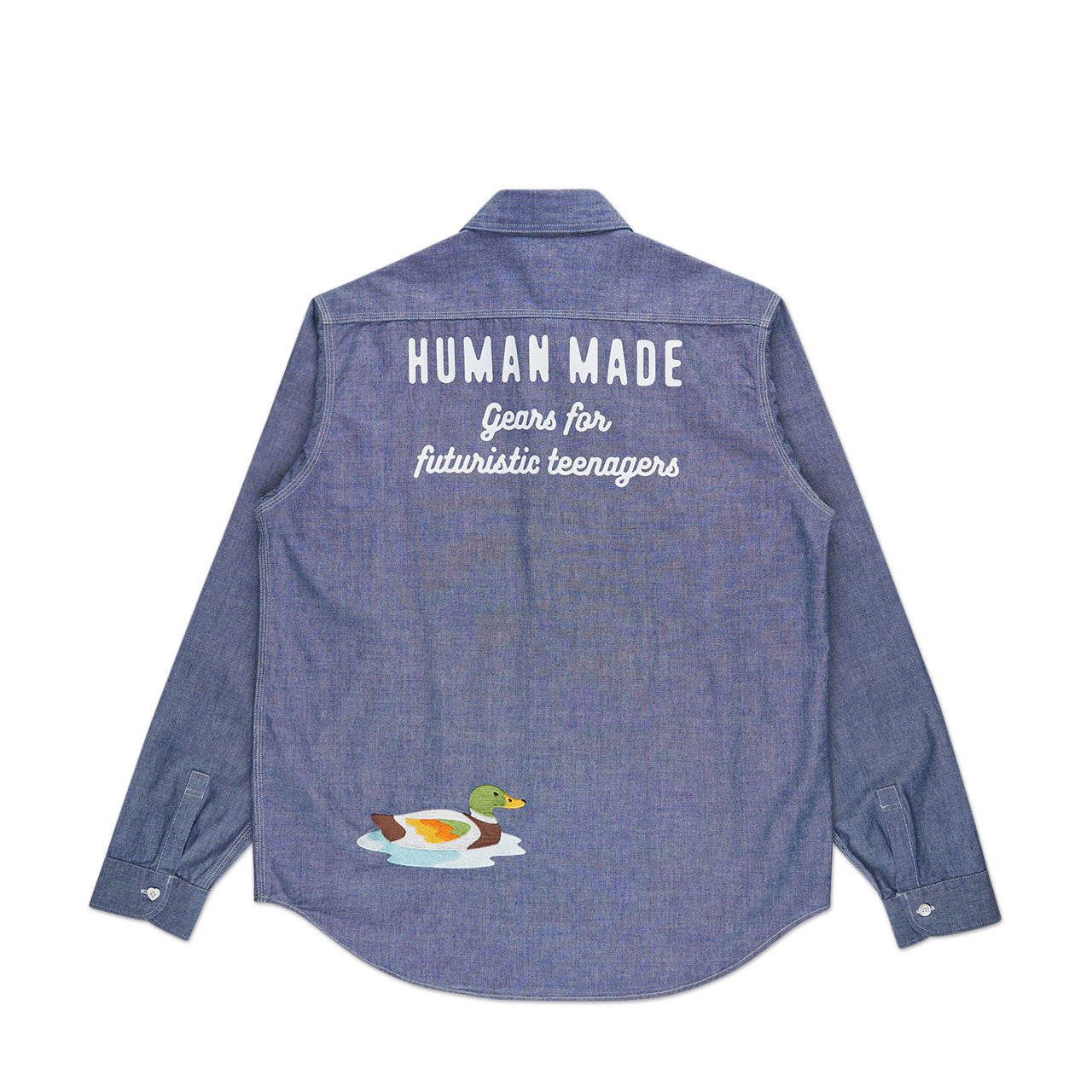 human made chambray l/s shirt (blue) - a.plus