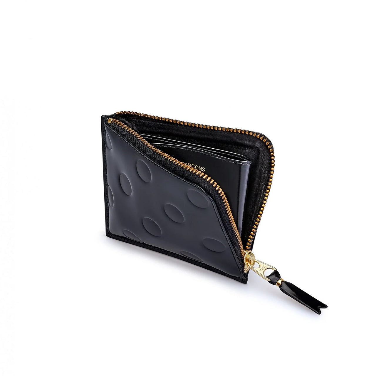 comme des garçons polka dots embossed wallet (black) - a.plus