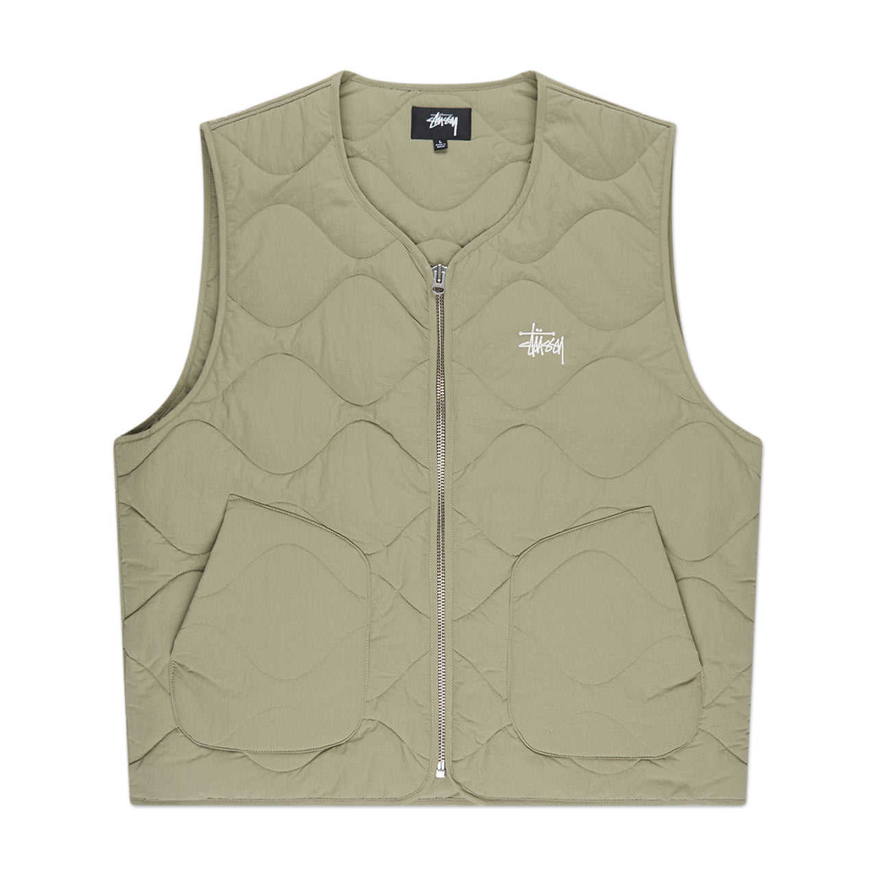 stüssy recycled nylon liner vest (coyote) - a.plus