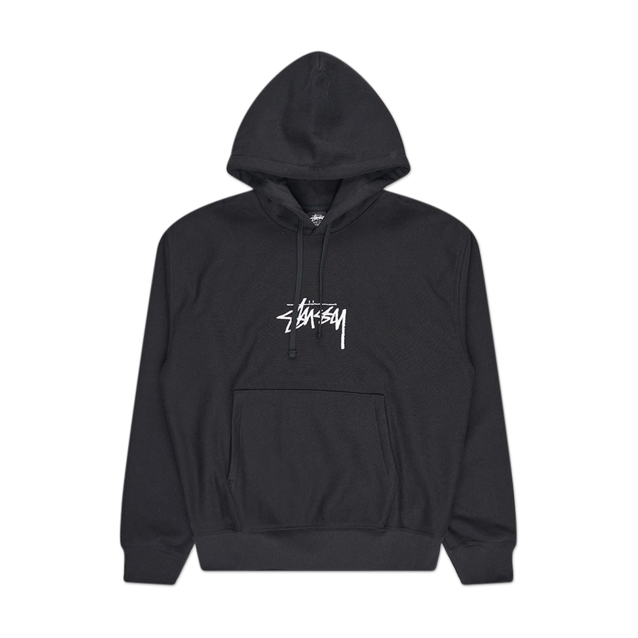 stüssy stock logo applique hoodie (black) - a.plus