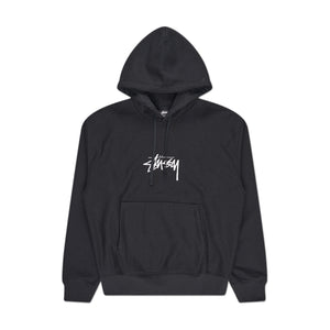 stüssy stock logo applique hoodie (black) - a.plus