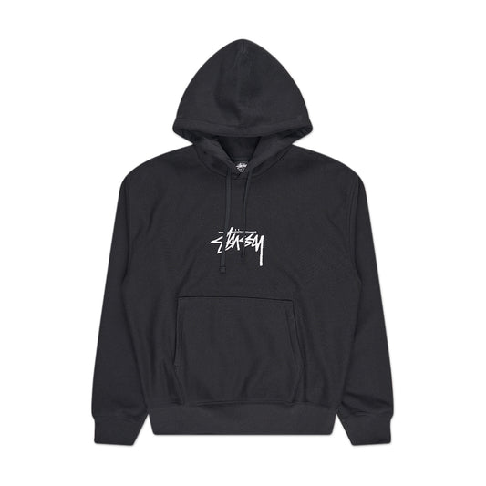 stüssy stock logo applique hoodie (black) - a.plus