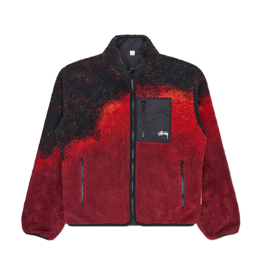 stüssy sherpa reversible jacket (lava) - a.plus