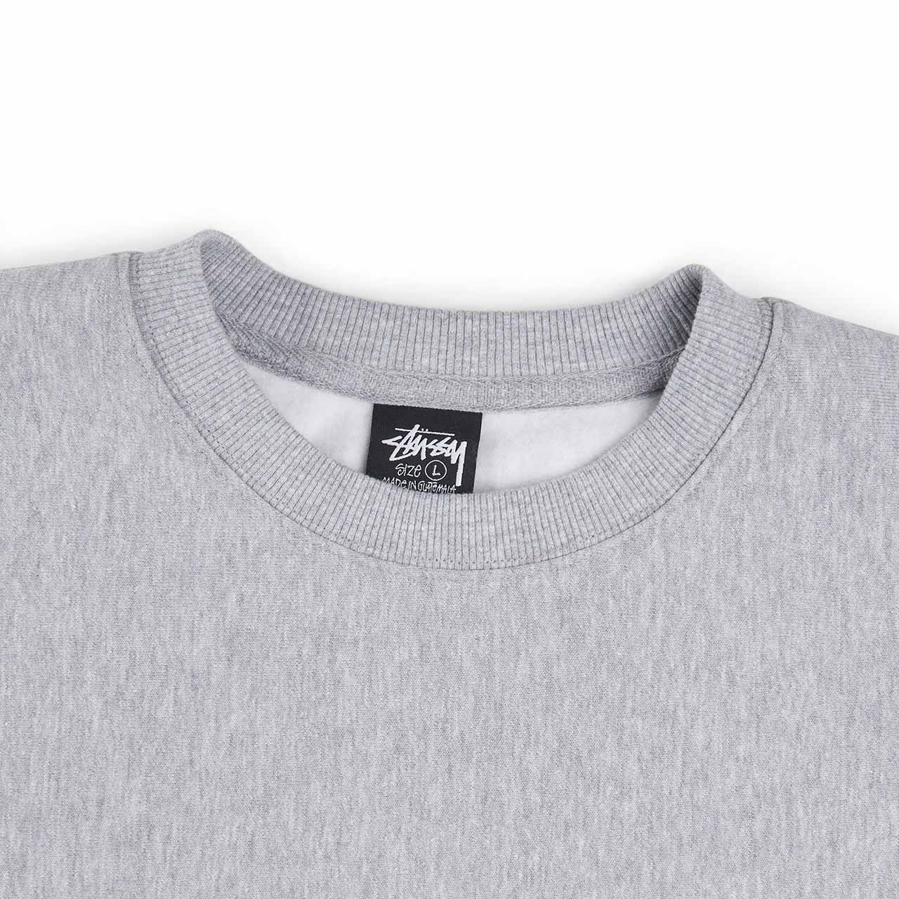 stüssy stock logo crew (grey heather) - a.plus