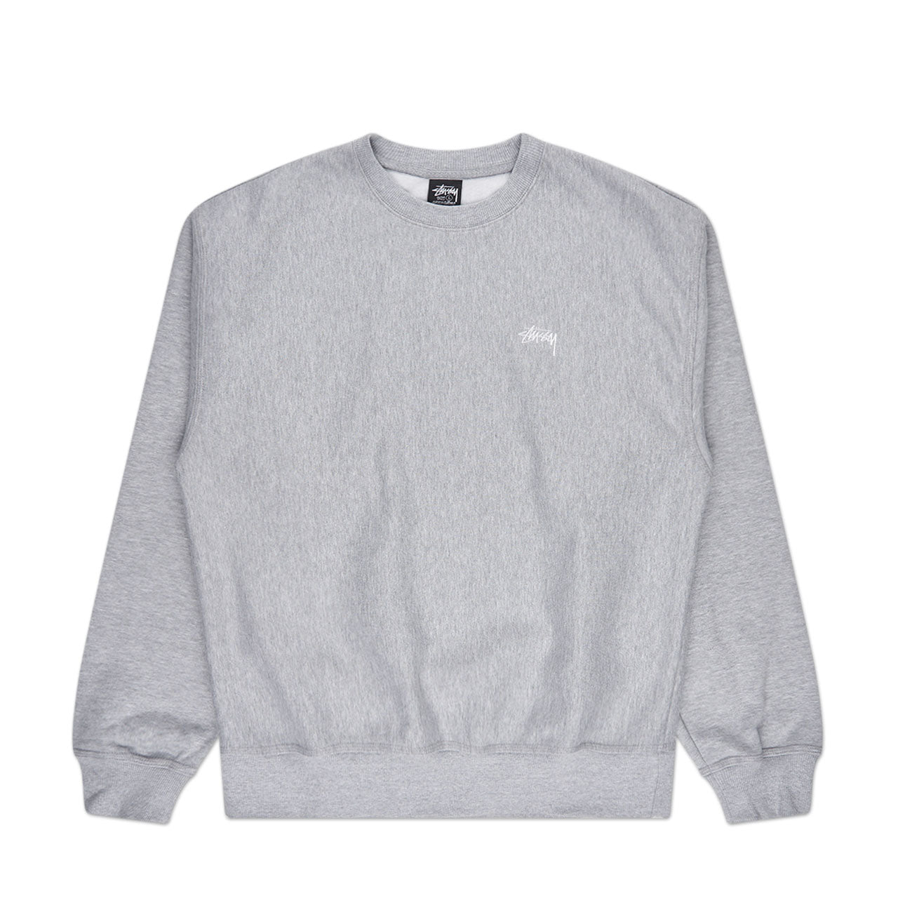 stüssy stock logo crew (grey heather) - a.plus