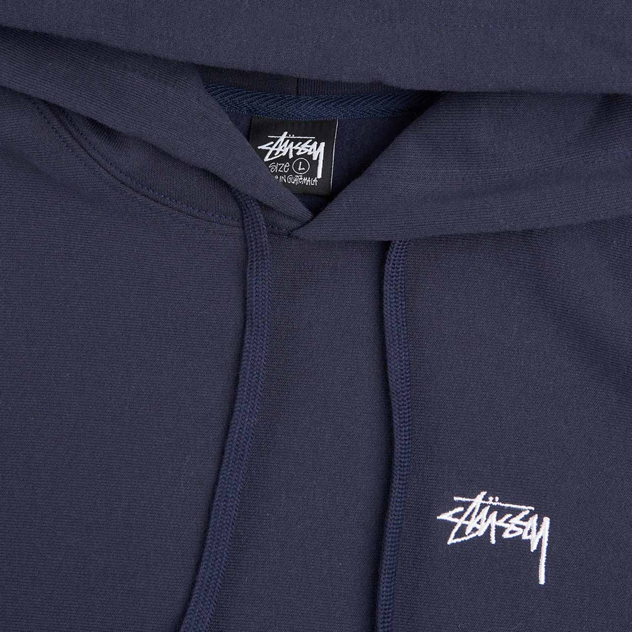 stüssy stock logo hoodie (navy) - a.plus