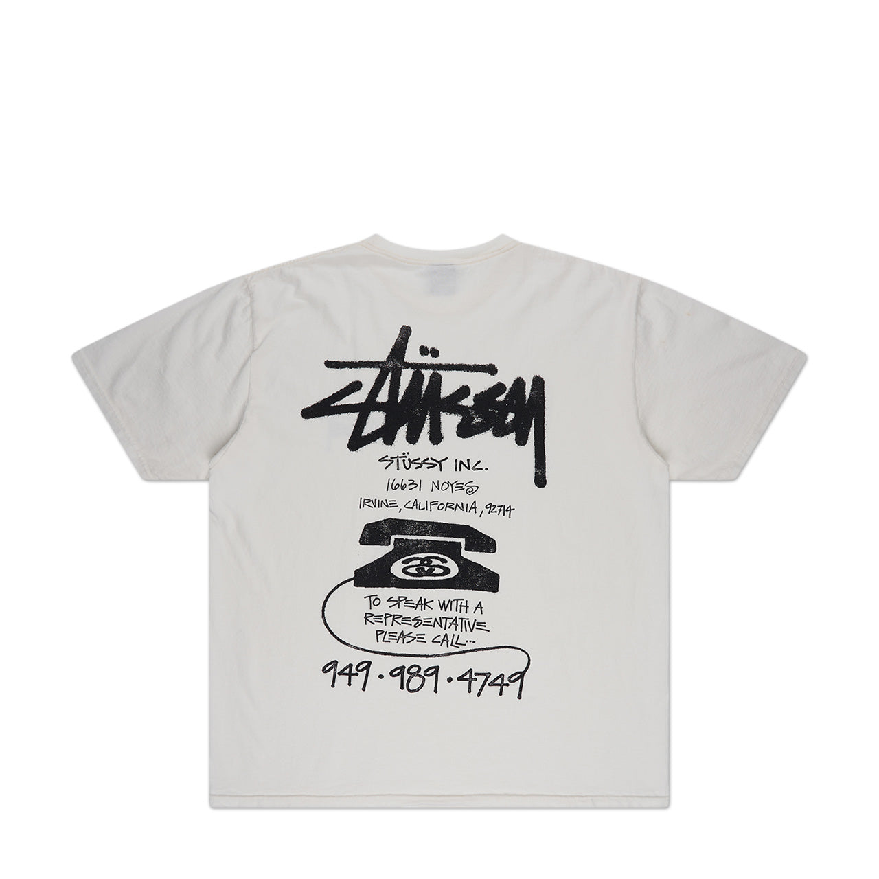 stüssy old phone pigment dyed t-shirt (natural) - a.plus
