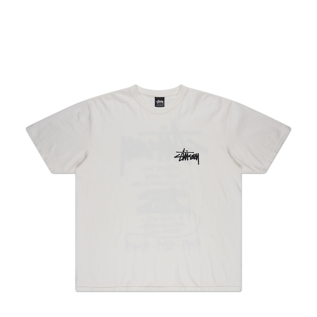 stüssy old phone pigment dyed t-shirt (natural) - a.plus