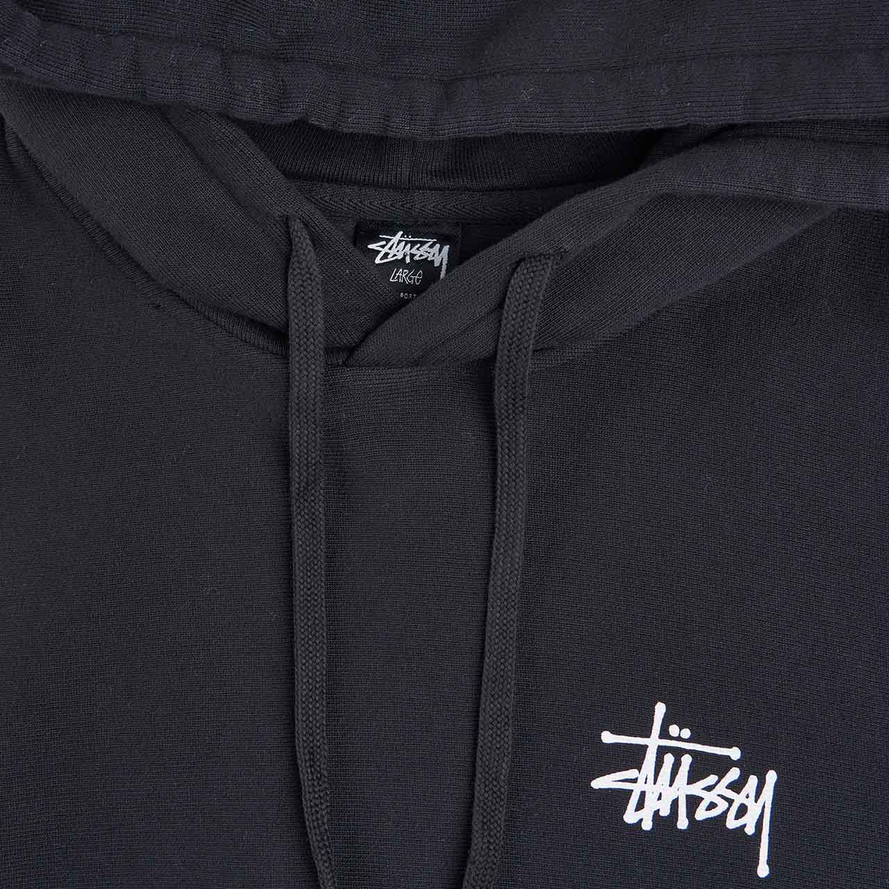 stüssy basic stüssy hoodie (black) - a.plus