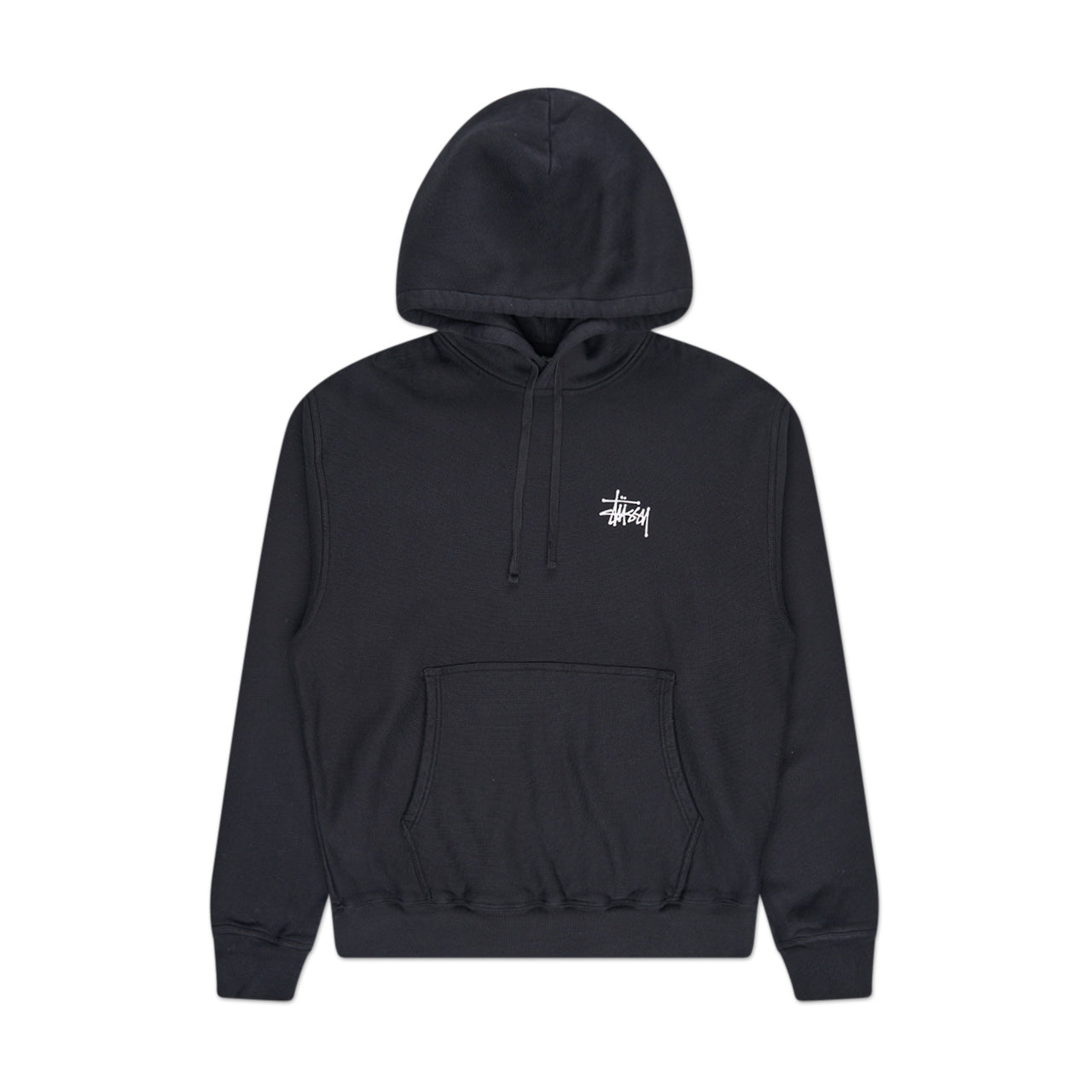 stüssy basic stüssy hoodie (black) - a.plus