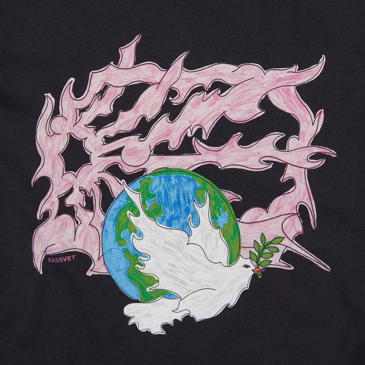 rassvet dove peace t-shirt (black) - a.plus