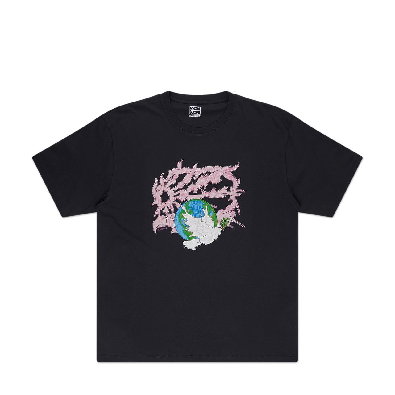 rassvet dove peace t-shirt (black) - a.plus