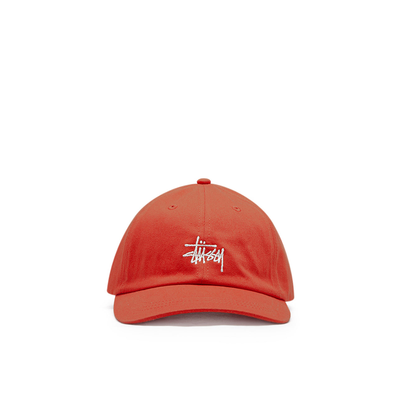 stüssy basic stock low pro cap (blood orange) - a.plus