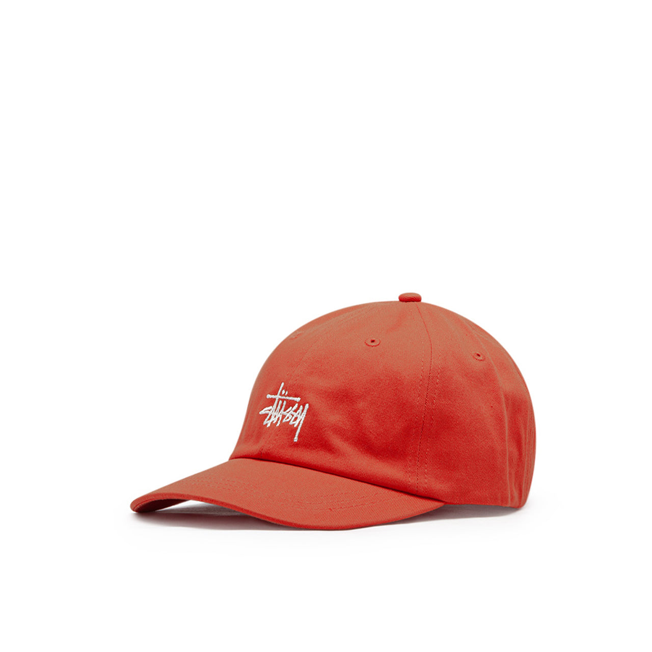 stüssy basic stock low pro cap (blood orange) - a.plus