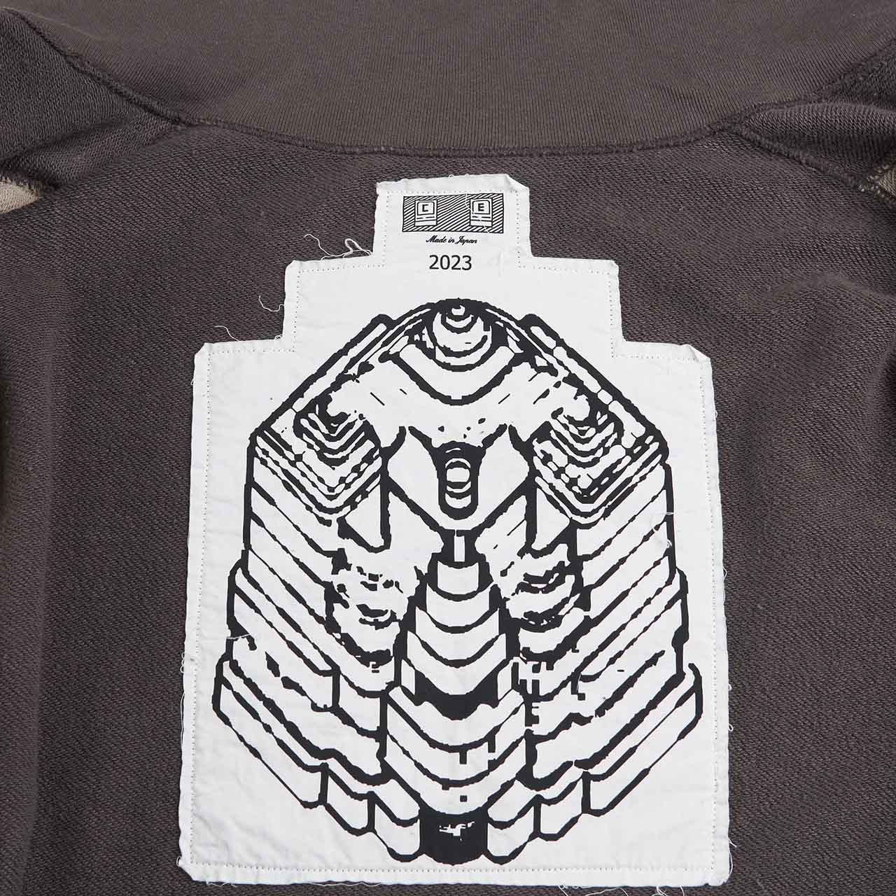 cav empt slash cut zip sweat (grey) - a.plus