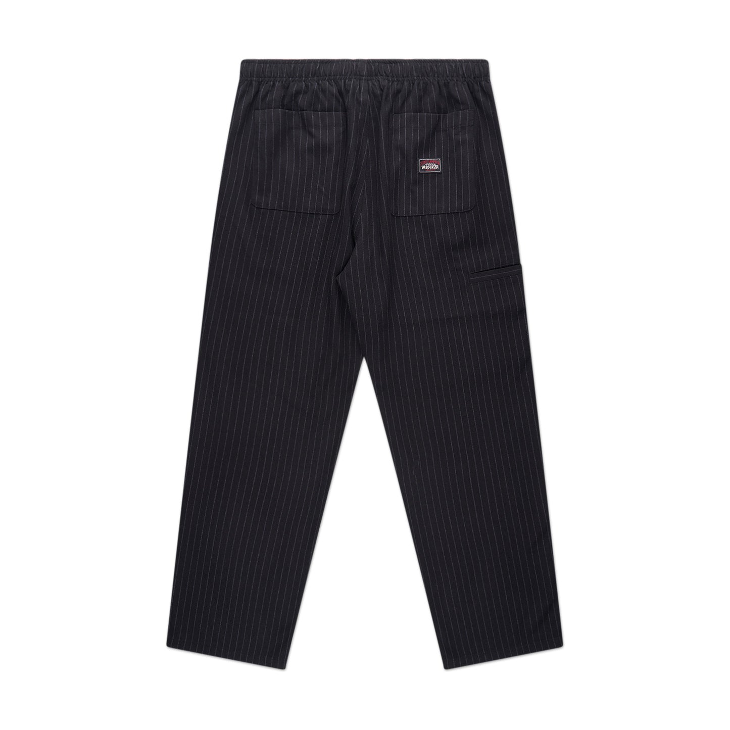 stüssy wool stripe beach pant (black) - a.plus