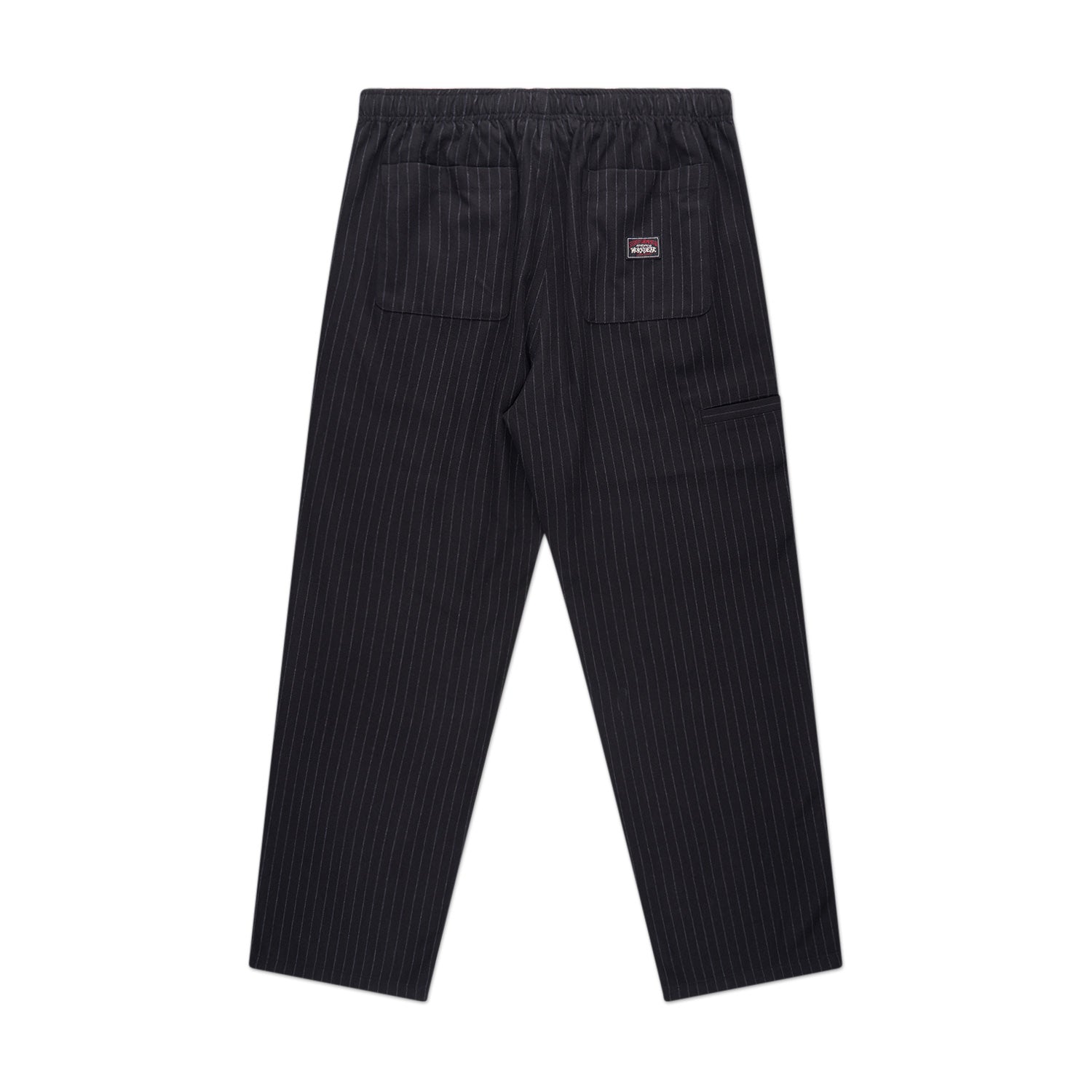 stüssy wool stripe beach pant (black) - a.plus