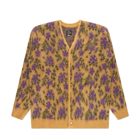 needles flower mohair cardigan (yellow) - a.plus