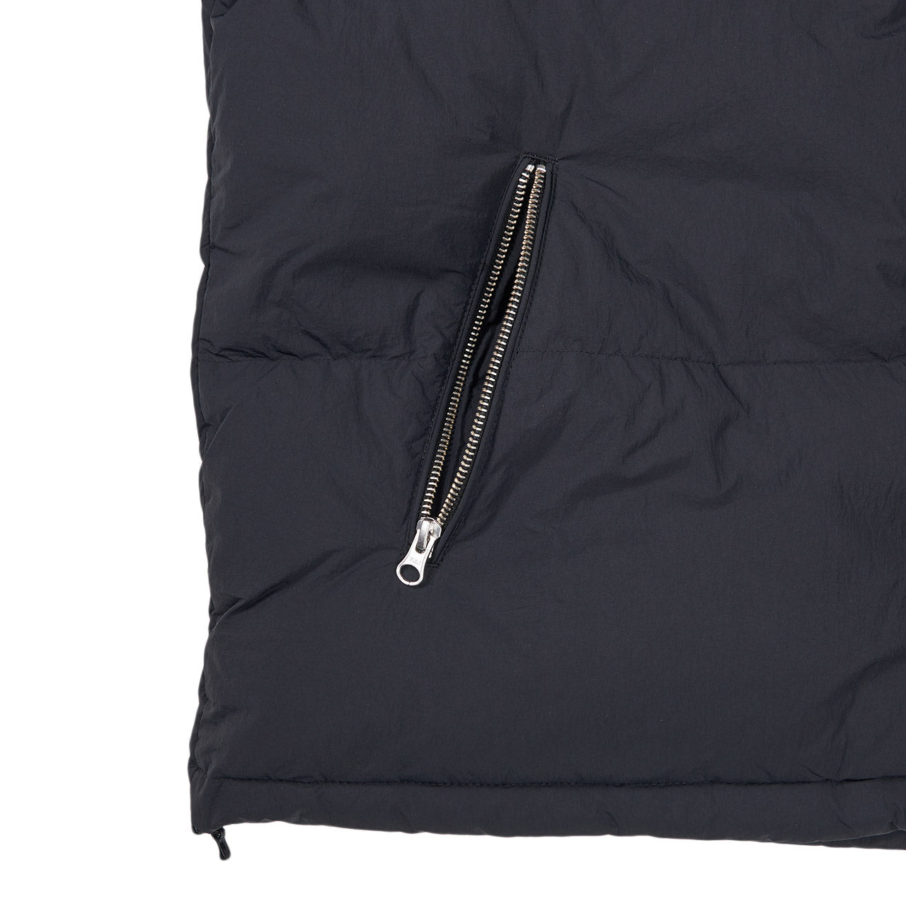 stüssy nylon down puffer (black) - a.plus