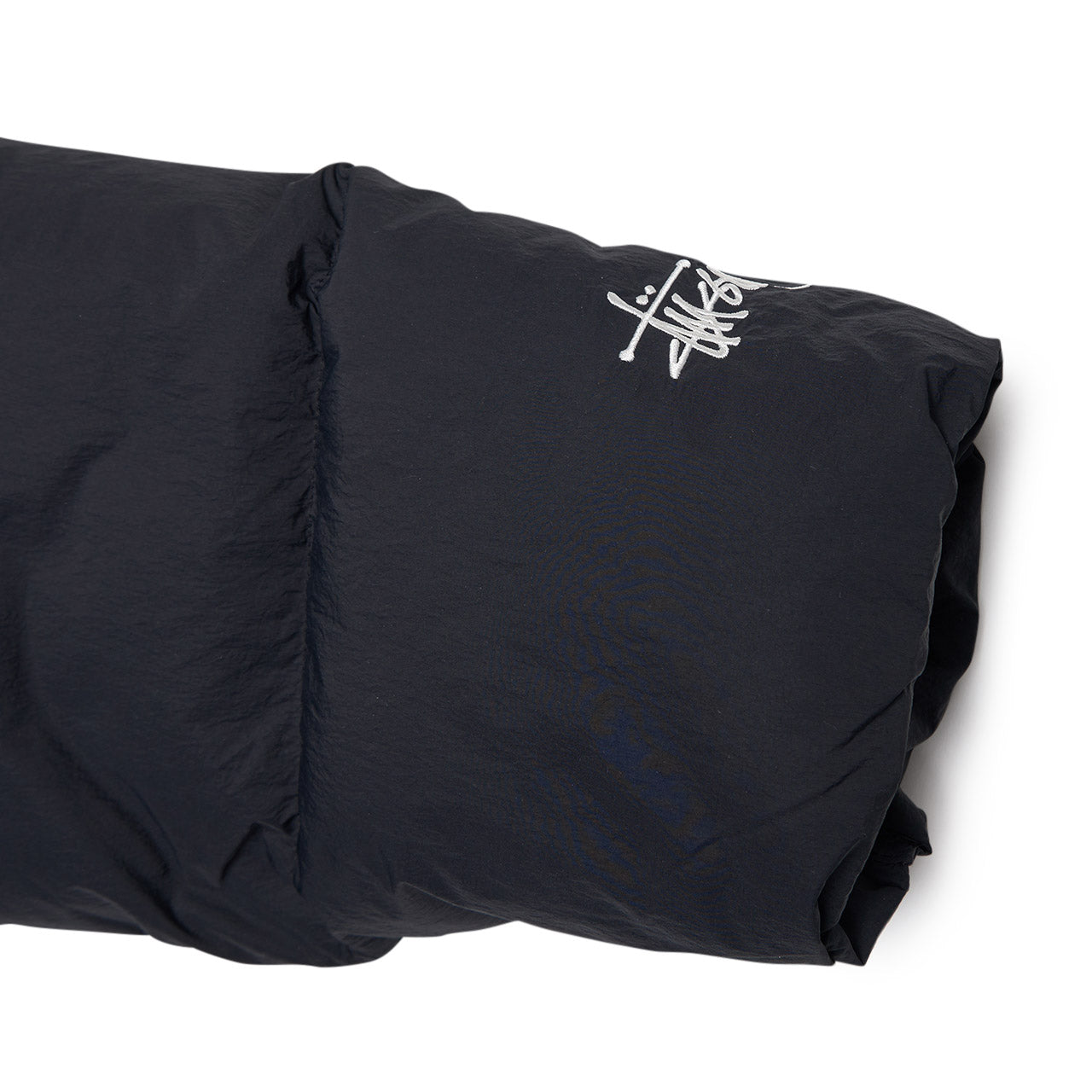 stüssy nylon down puffer (black) - a.plus