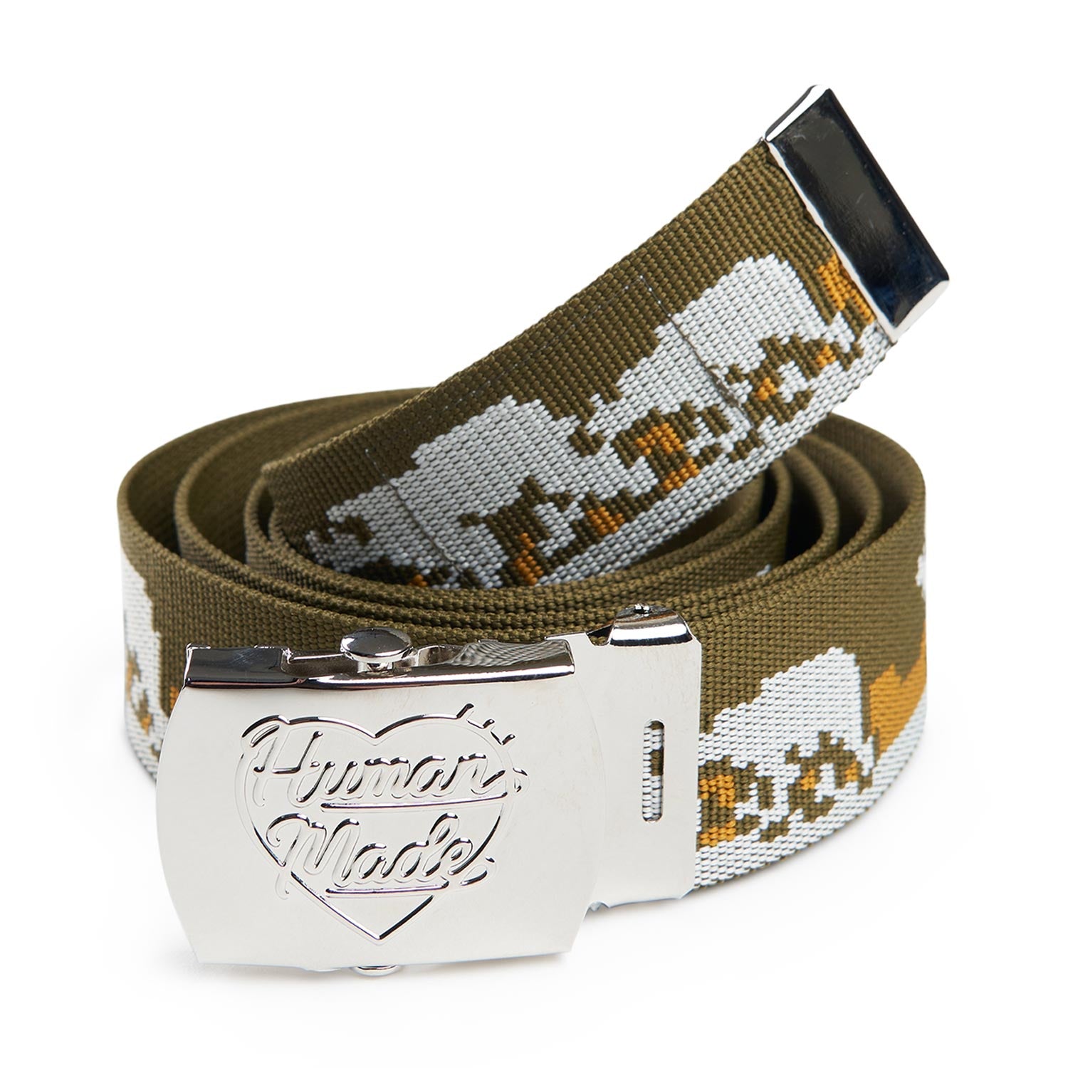 human made jacquard web belt (olive drab) - a.plus