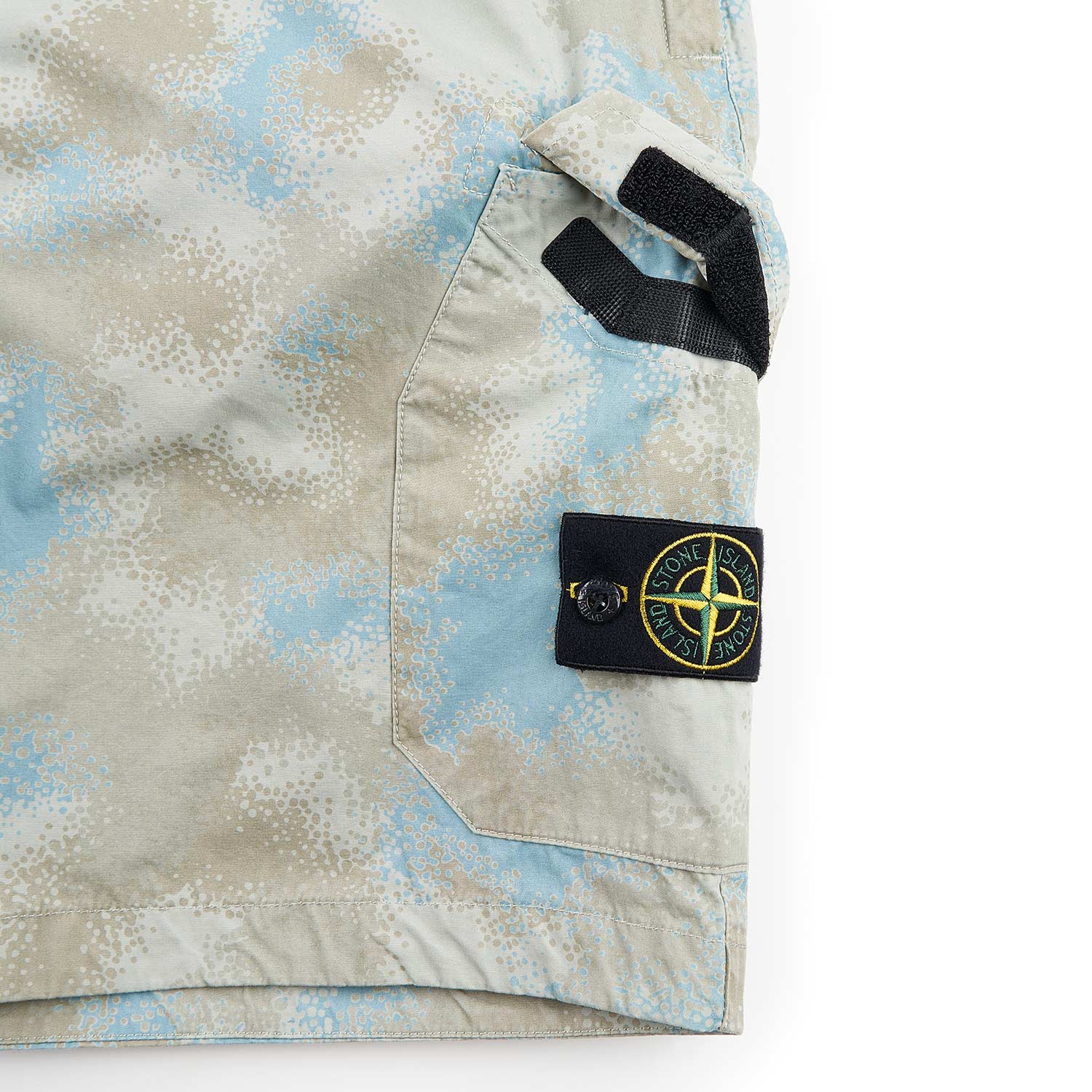 stone island camo devoré shorts (beige / grey) - a.plus