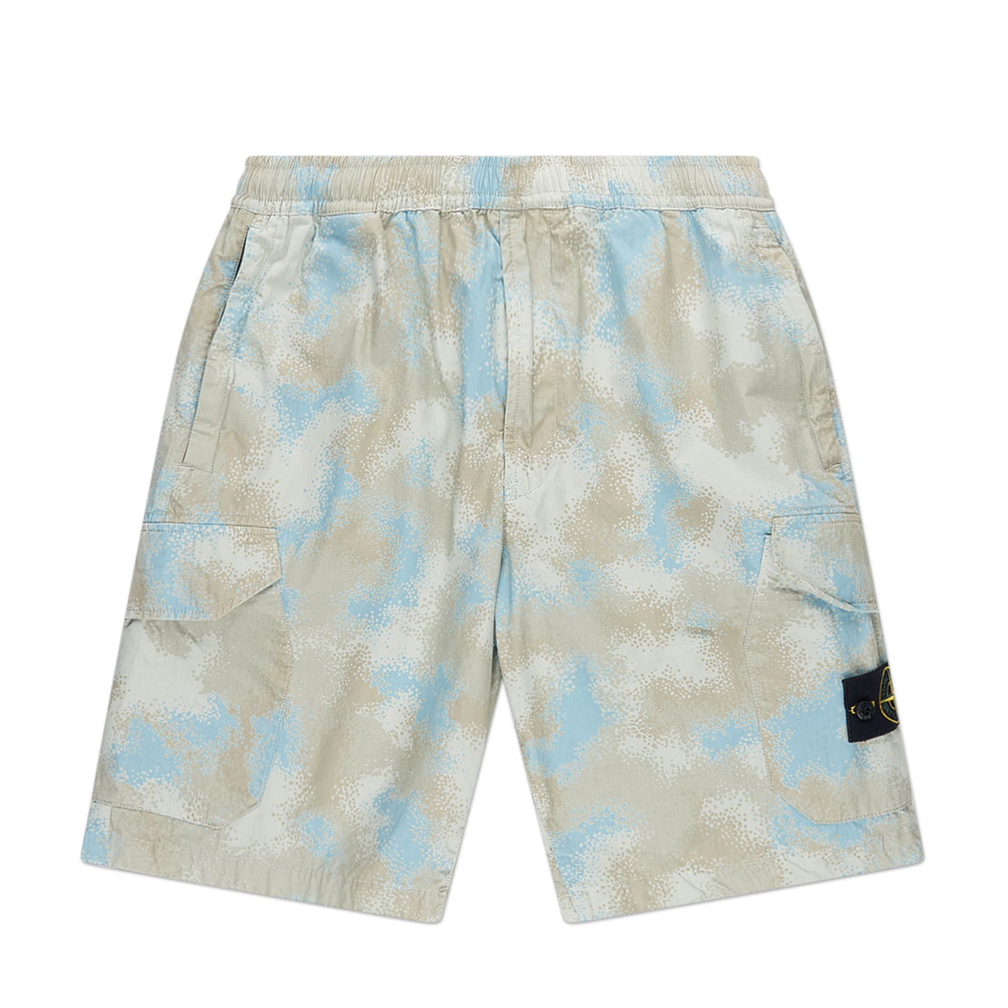 stone island camo devoré shorts (beige / grey) - a.plus