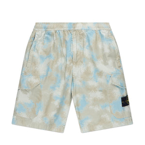 stone island camo devoré shorts (beige / grey) - a.plus