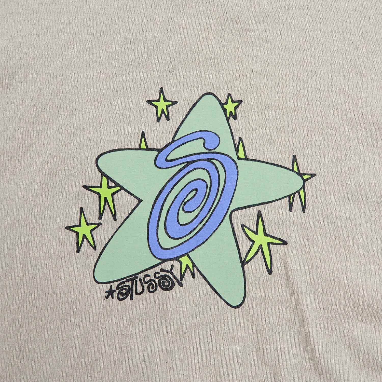 stüssy galaxy t-shirt (khaki) - a.plus