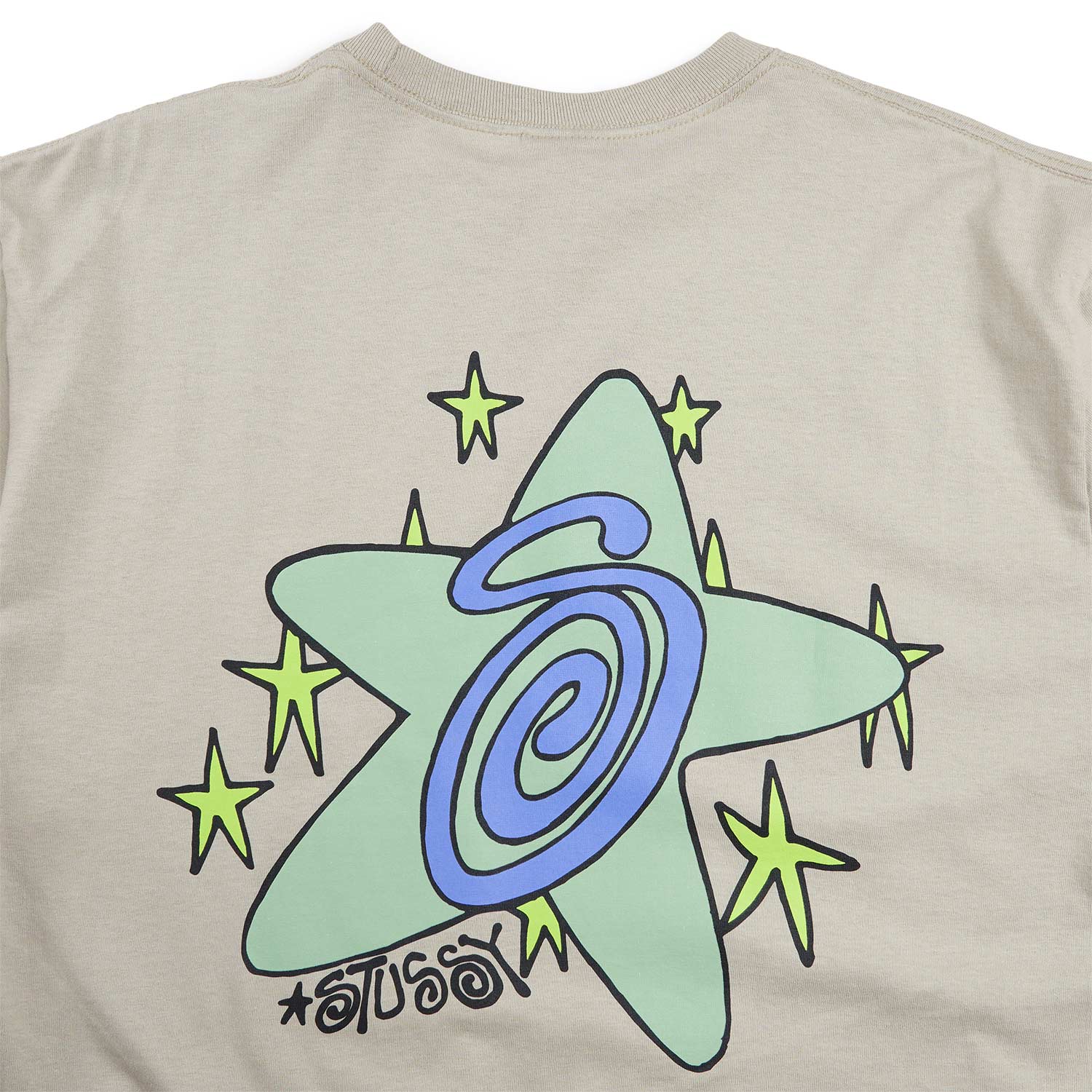 stüssy galaxy t-shirt (khaki) - a.plus