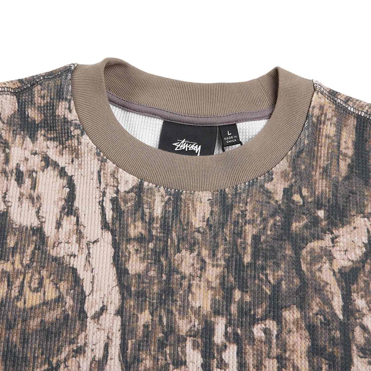 stüssy basic stock longsleeve thermal (relic camo) - a.plus