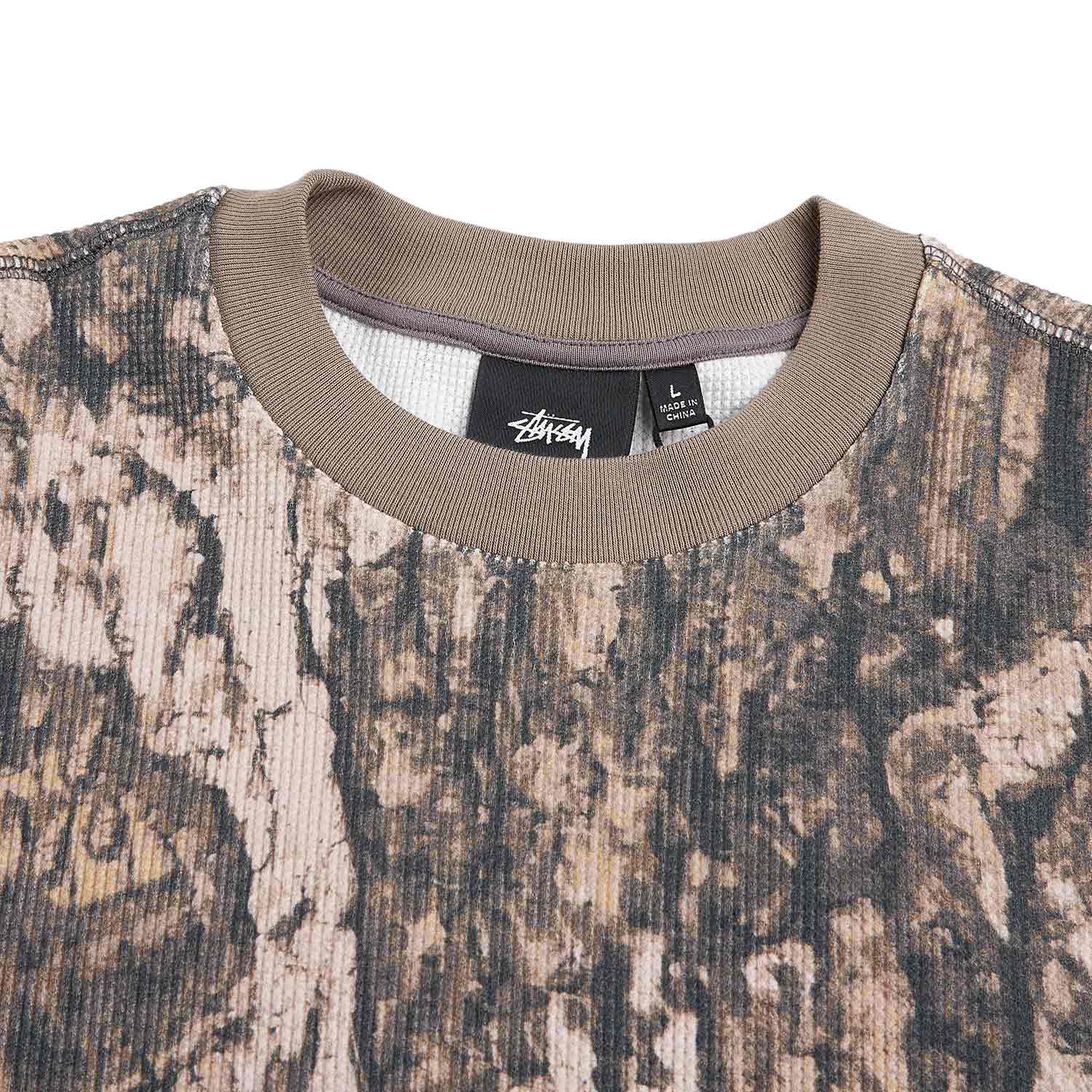 stüssy basic stock longsleeve thermal (relic camo) - a.plus