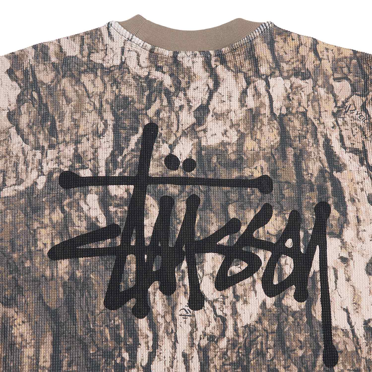 stüssy basic stock longsleeve thermal (relic camo) - a.plus
