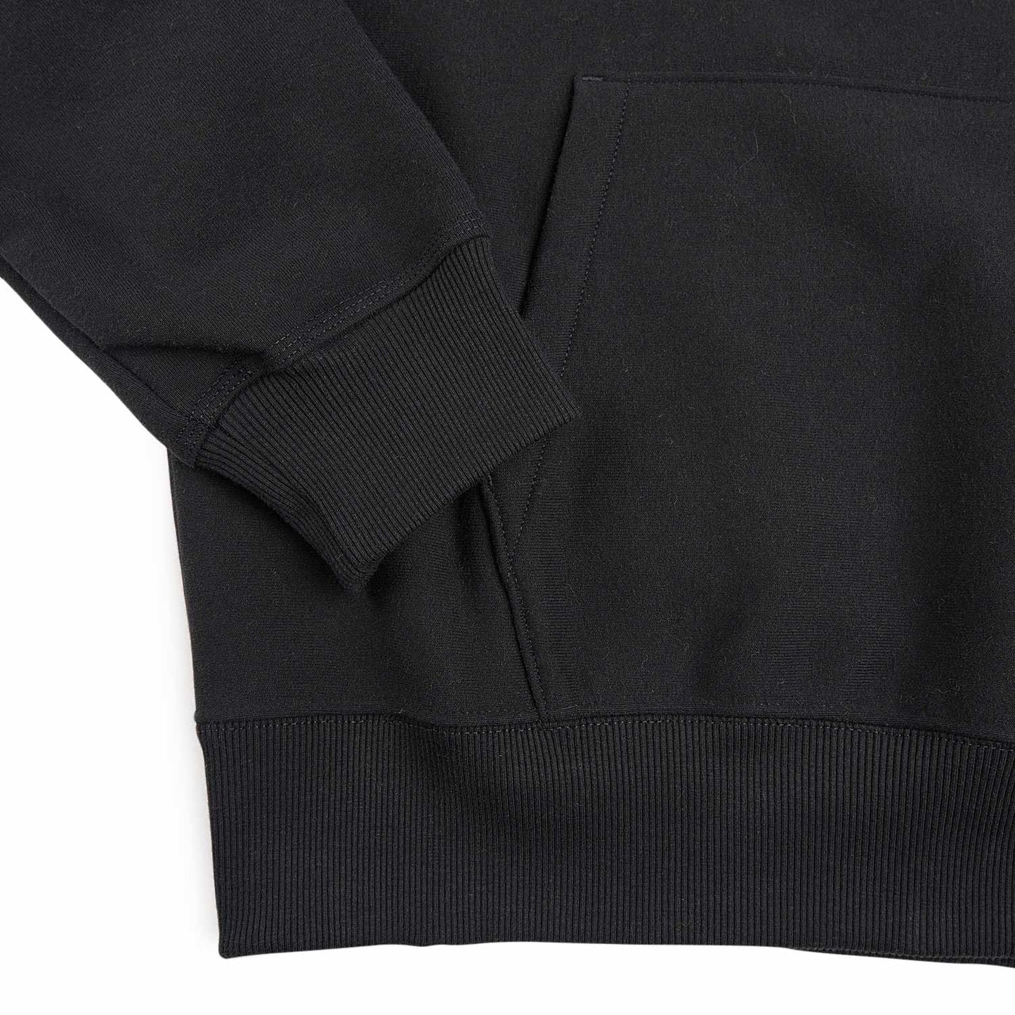 stüssy back hood applique hoodie (black) - a.plus