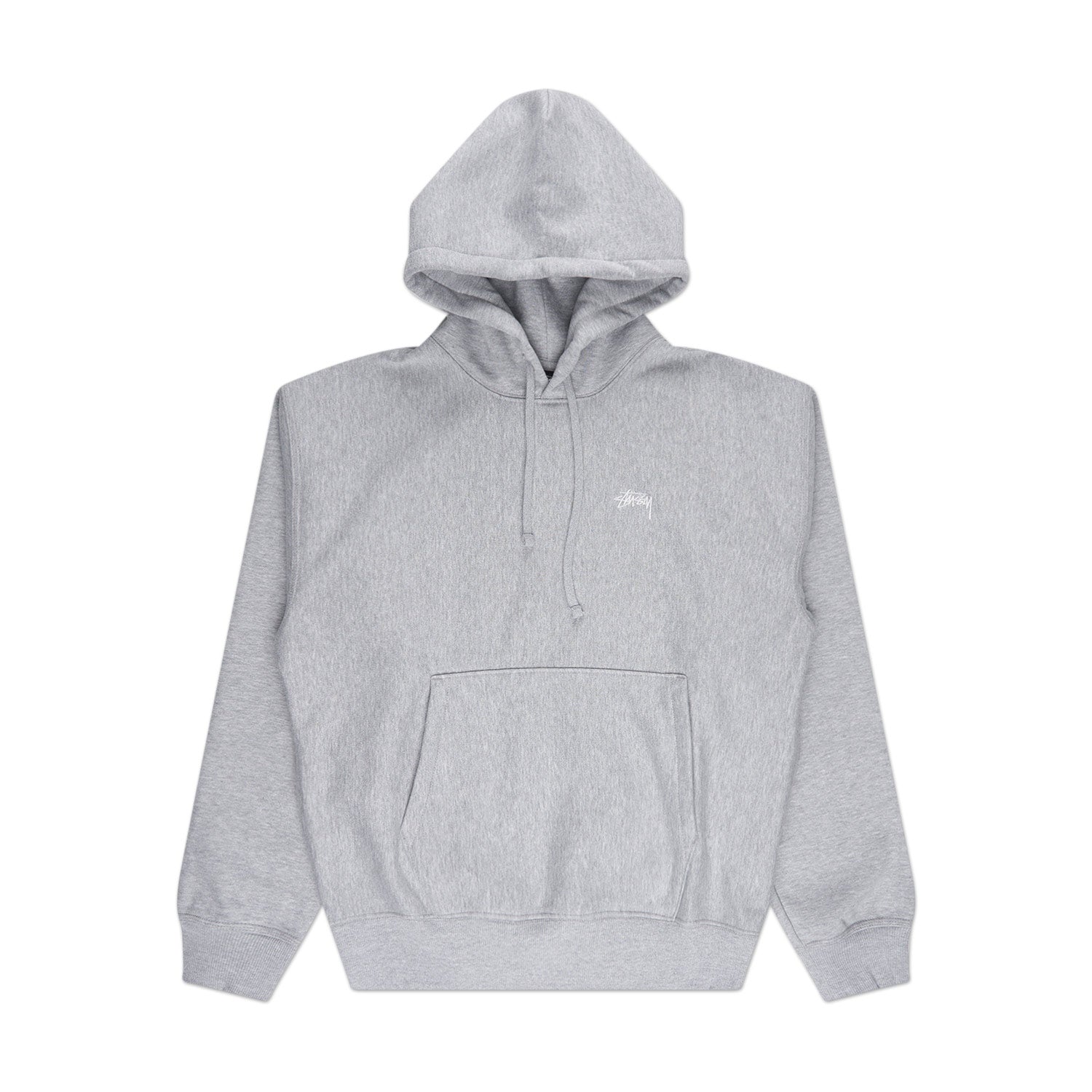 stüssy stock logo hoodie (grey heather) - a.plus
