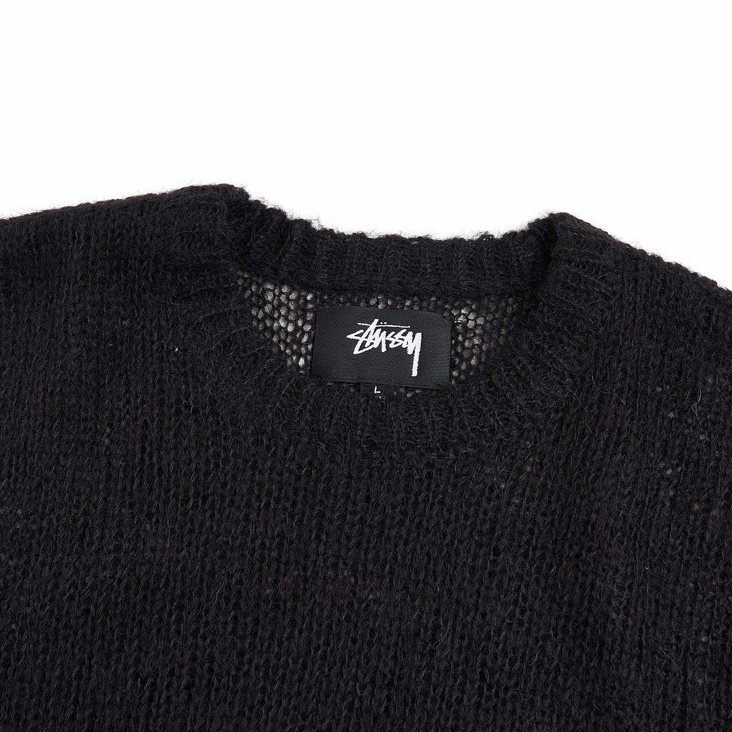 stüssy loose knit sweater (black) - a.plus